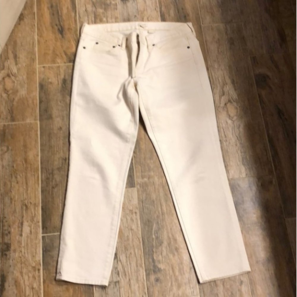 J. Crew low-rise jeans, cream, size 30. Like New.